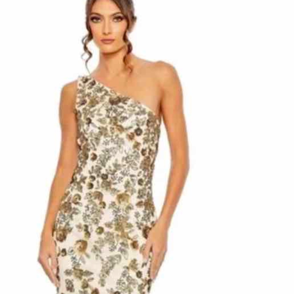 Mac Duggal sequined formal gown, Size 10, multi-colored